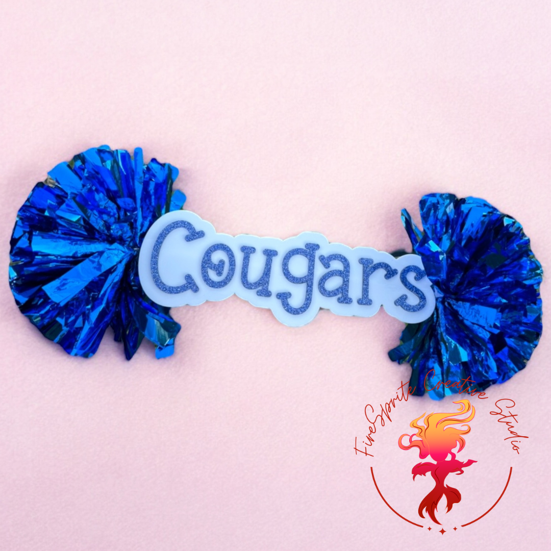 Custom Cheer Spirit Stick, Sports Sign, Game Day Sign- GLITTER/MIRROR
