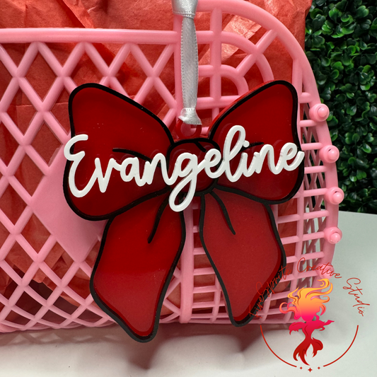 Bow Valentine Name Tags | Valentine Tag | Valentine Ornament