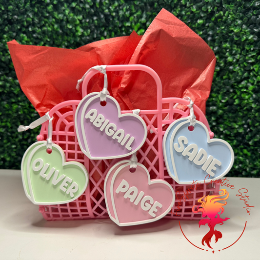 Conversation Heart Name Tags | Valentine Treat Tag | Valentine Ornament