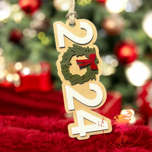 Wreath Ornament - Yearly 2024 Gift Tag - Host Gift